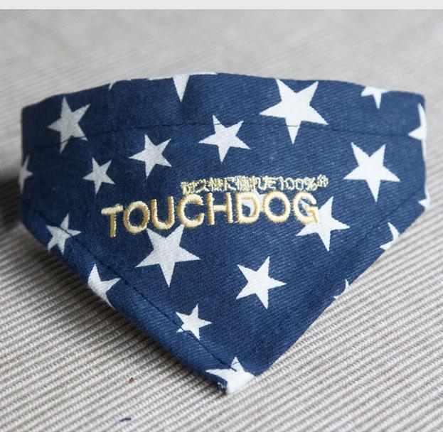 Touchdog Star Patterned Hook-and-Loop Fashion Dog Bandana by Pet Life