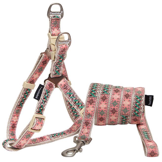 Touchdog 'Capentry Patterned' Tough Stitched Dog Harness and Leash by Pet Life