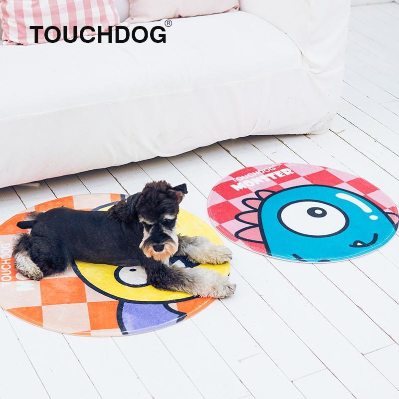 Touchdog Cartoon Sleepy Monster Rounded Cat and Dog Mat by Pet Life