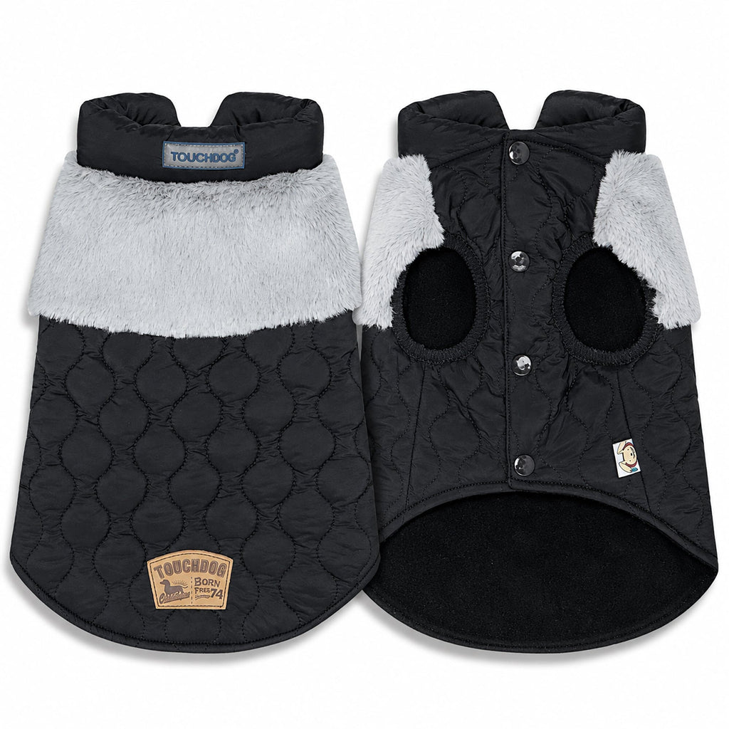 Touchdog 'Furrost-Bite' Fur and Fleece Designer Fashion Dog Jacket by Pet Life