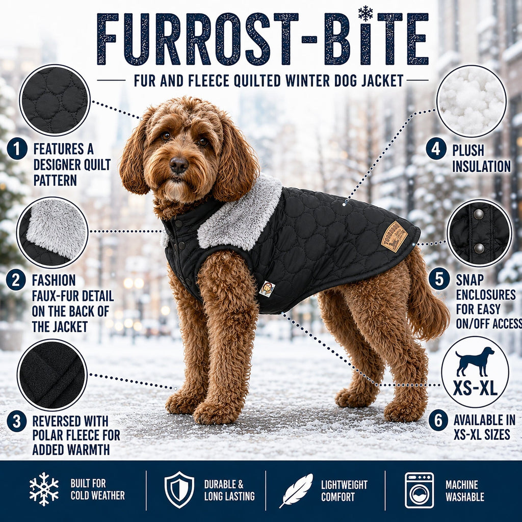 Touchdog 'Furrost-Bite' Fur and Fleece Designer Fashion Dog Jacket by Pet Life