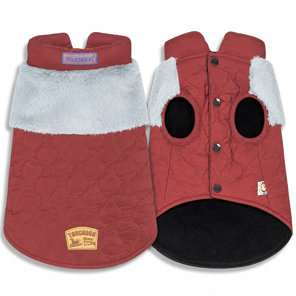 Touchdog 'Furrost-Bite' Fur and Fleece Designer Fashion Dog Jacket by Pet Life