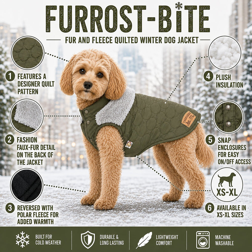 Touchdog 'Furrost-Bite' Fur and Fleece Designer Fashion Dog Jacket by Pet Life