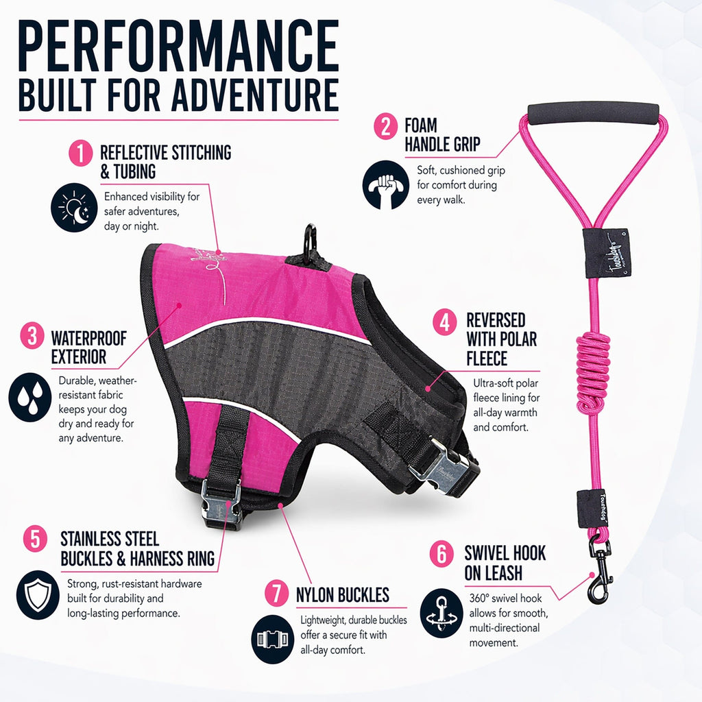 Touchdog ® 'Reflective-Max' 2-in-1 Performance Dog Harness and Leash by Pet Life