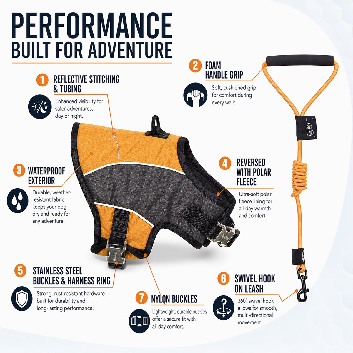 Touchdog ® 'Reflective-Max' 2-in-1 Performance Dog Harness and Leash by Pet Life