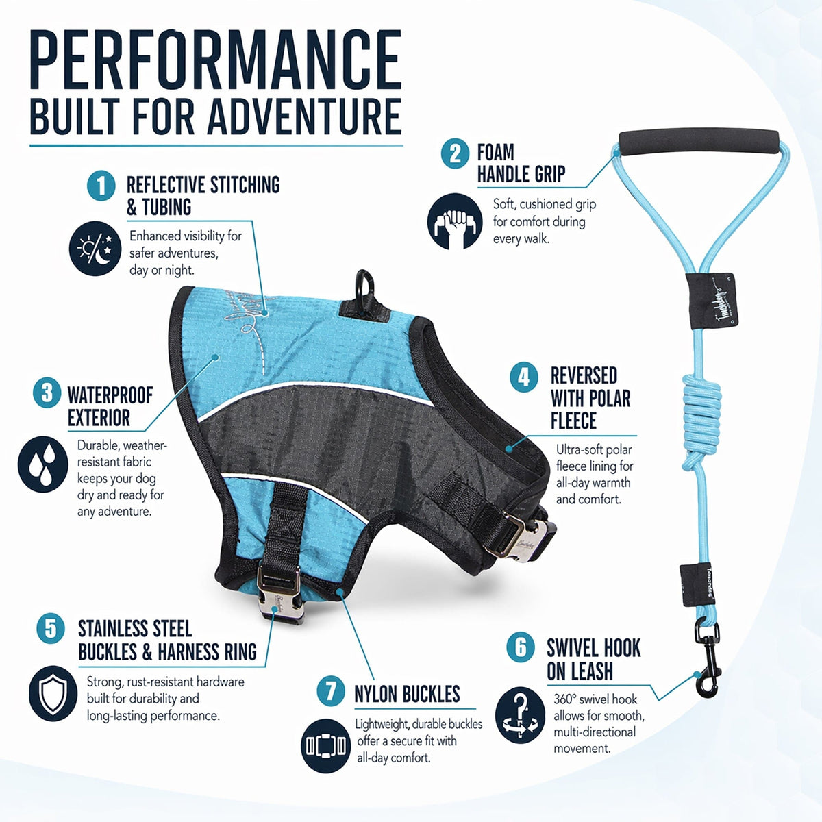 Touchdog ® 'Reflective-Max' 2-in-1 Performance Dog Harness and Leash by Pet Life