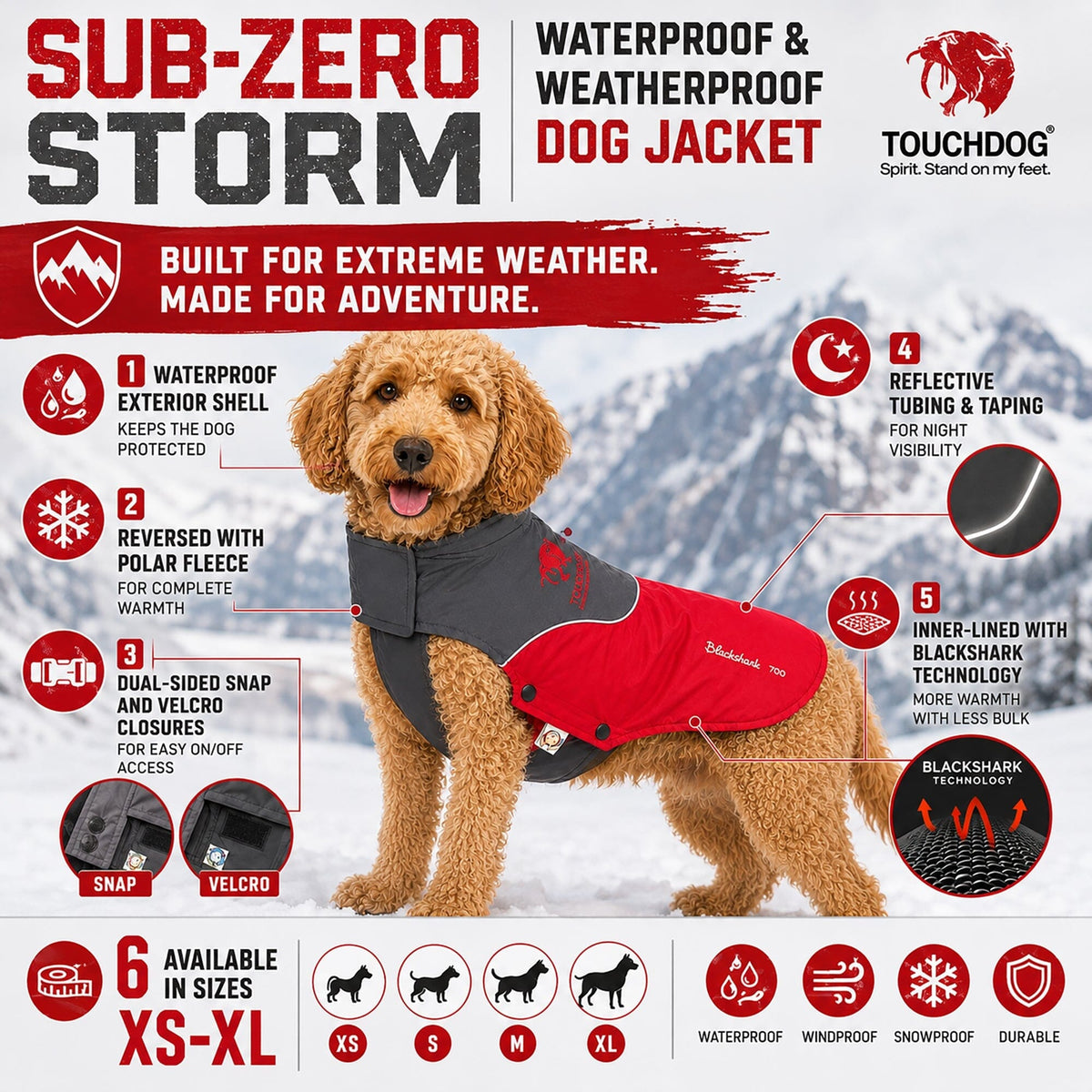Touchdog ® Subzero-Storm Reflective Year Round Waterproof Dog Coat by Pet Life