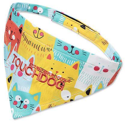 Touchdog ®'Head-Popper' Fashion Designer Printed Hook-and-Loop Dog Bandana by Pet Life
