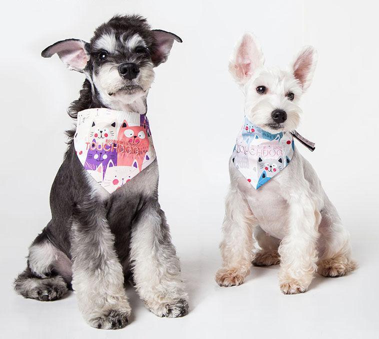 Touchdog ®'Head-Popper' Fashion Designer Printed Hook-and-Loop Dog Bandana by Pet Life