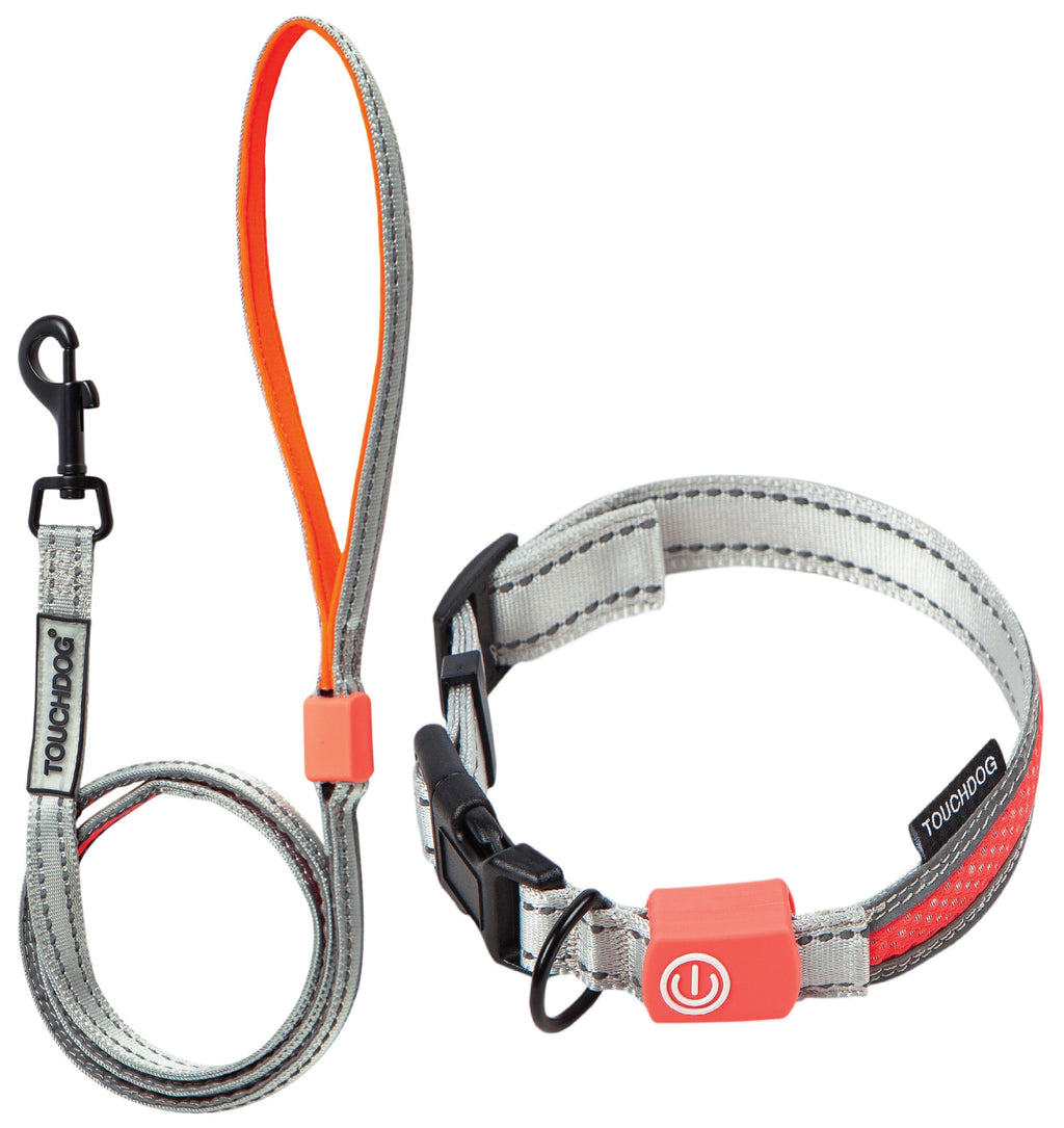 Touchdog ®'Lumiglow' 2-in-1 USB Charging LED Lighting Water-Resistant Dog Leash and Collar by Pet Life