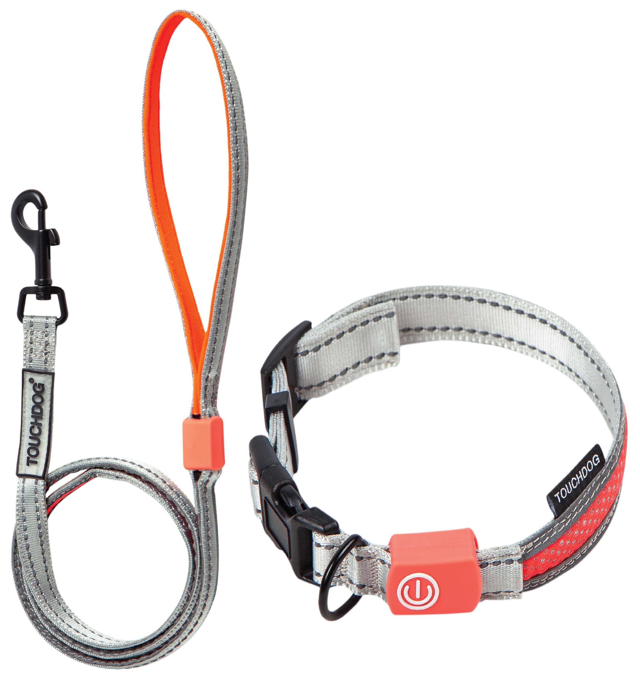 Touchdog ®'Lumiglow' 2-in-1 USB Charging LED Lighting Water-Resistant Dog Leash and Collar by Pet Life