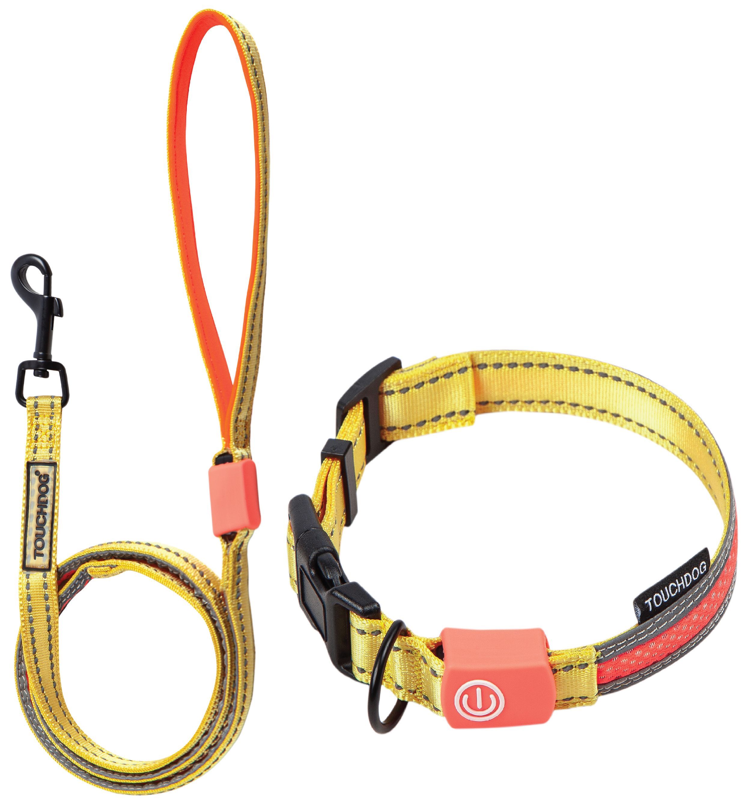 Touchdog ®'Lumiglow' 2-in-1 USB Charging LED Lighting Water-Resistant Dog Leash and Collar by Pet Life