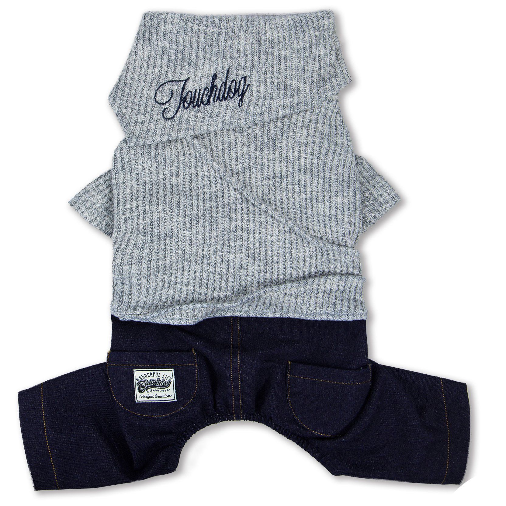 Touchdog Vogue Neck-Wrap Full Body Fashion Dog Sweater Outfit by Pet Life
