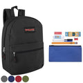 Trailmaker Classic 17 Inch Backpack + 12 Piece School Supply Kit by DailySale