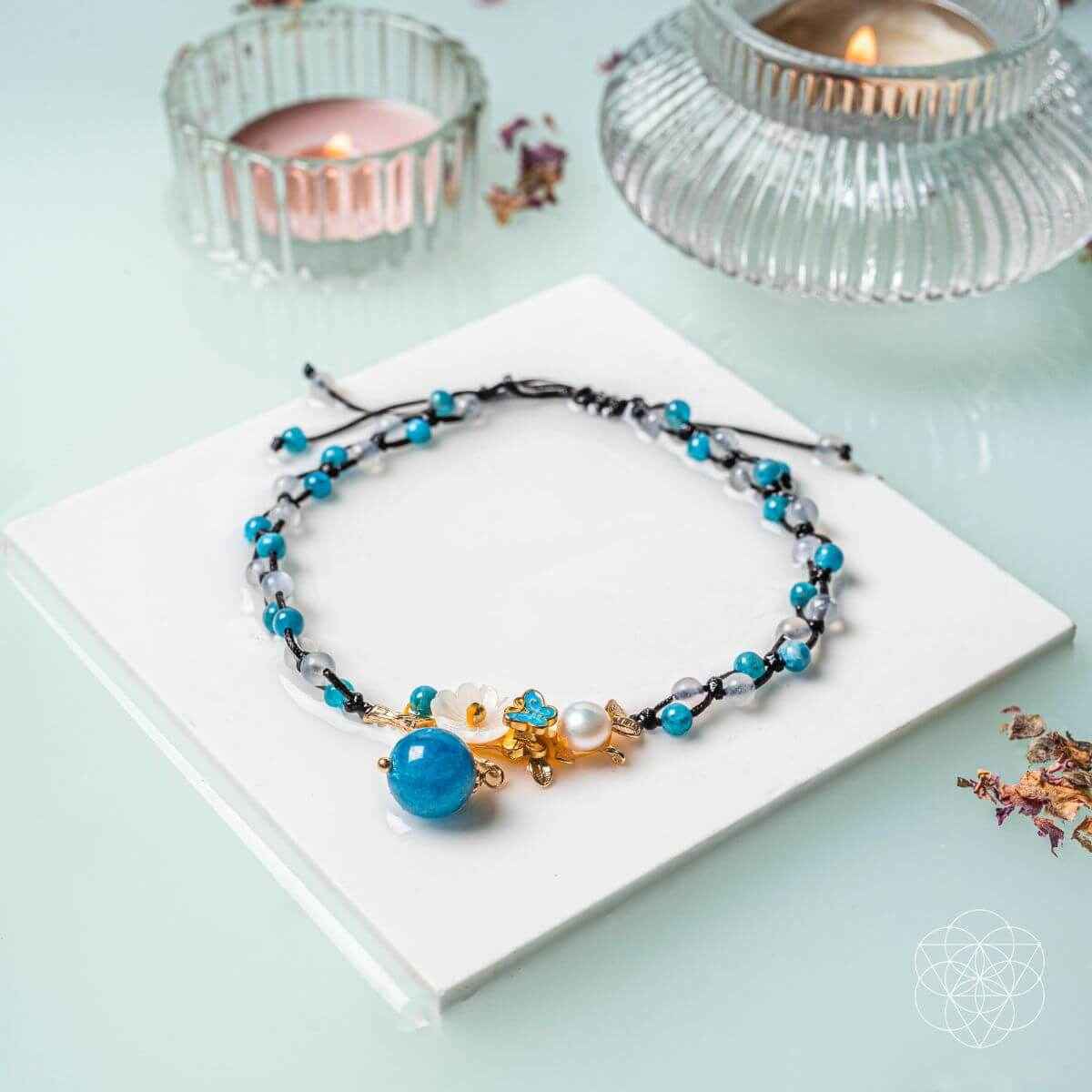 Triple Crystal Anklet of Positivity by Conscious Items