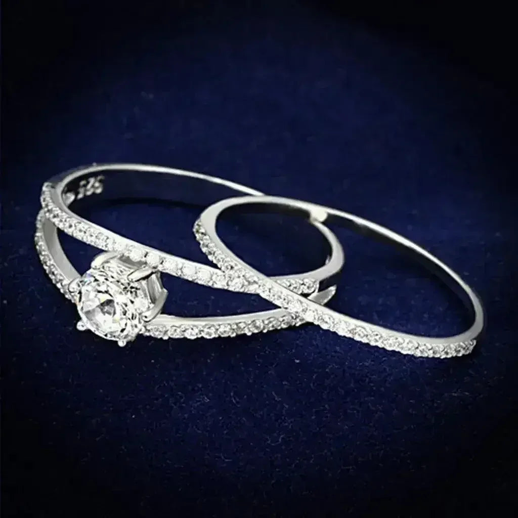 925 Sterling Silver Rhodium Ring – AAA Clear CZ Brilliance by Femstylo