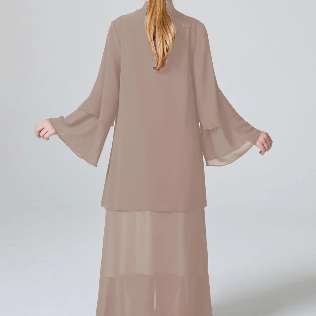Two Layers Chiffon Girls Open Abaya Kid Abaya(MKG007) by Mariam's Collection