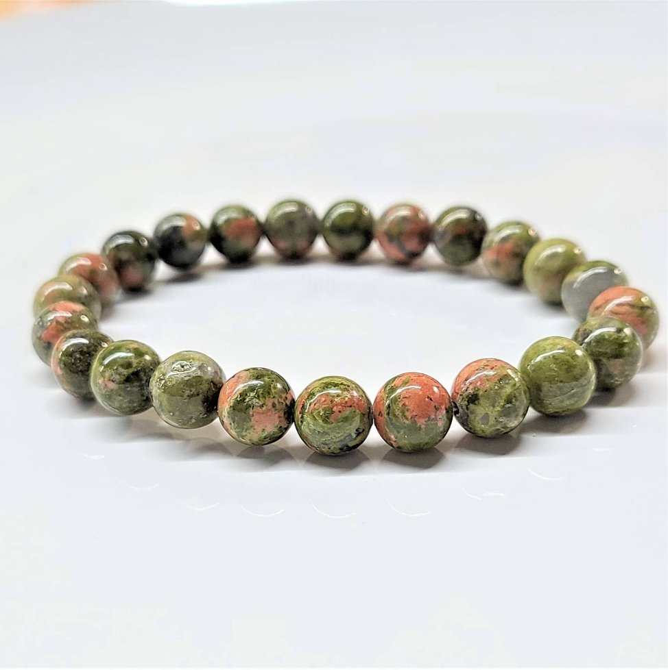 Unakite Round Bead Bracelet - Balance, Healing & Presence by Sacred Crystals