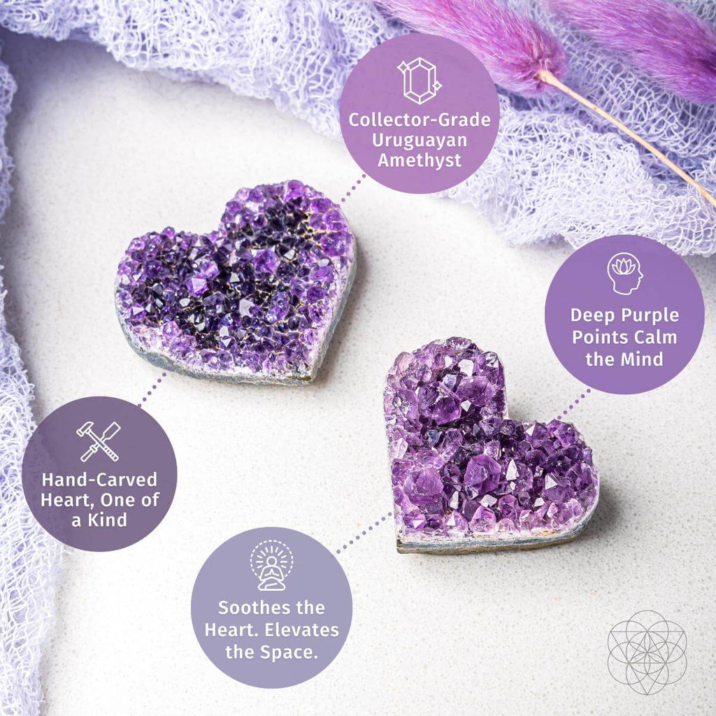 Uruguayan Amethyst Love Heart Cluster - AAA Premium Quality by Conscious Items