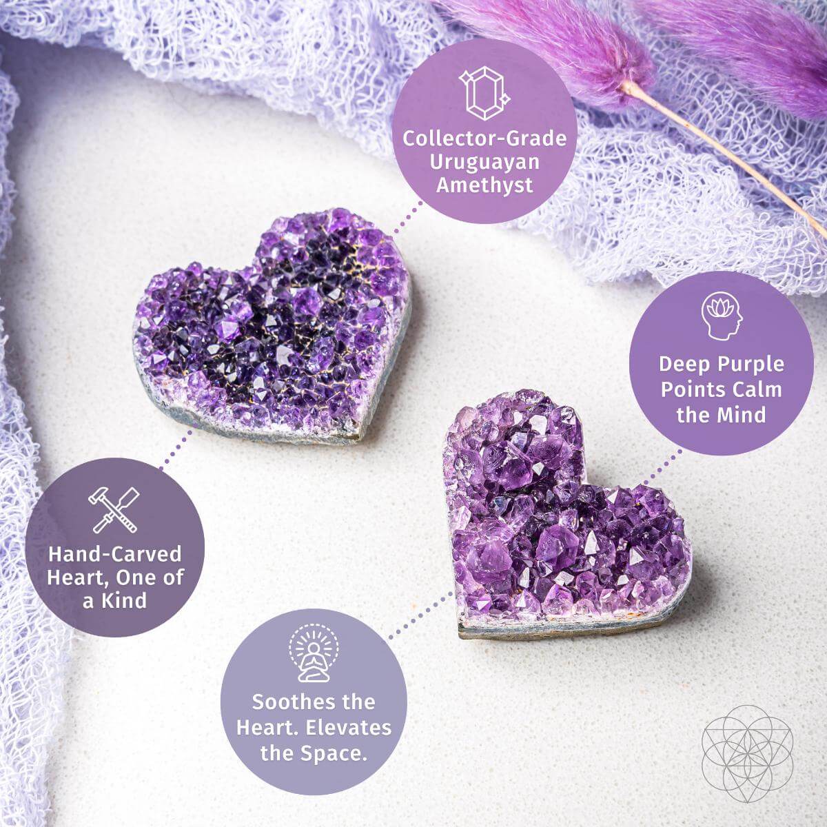Uruguayan Amethyst Love Heart Cluster - AAA Premium Quality by Conscious Items