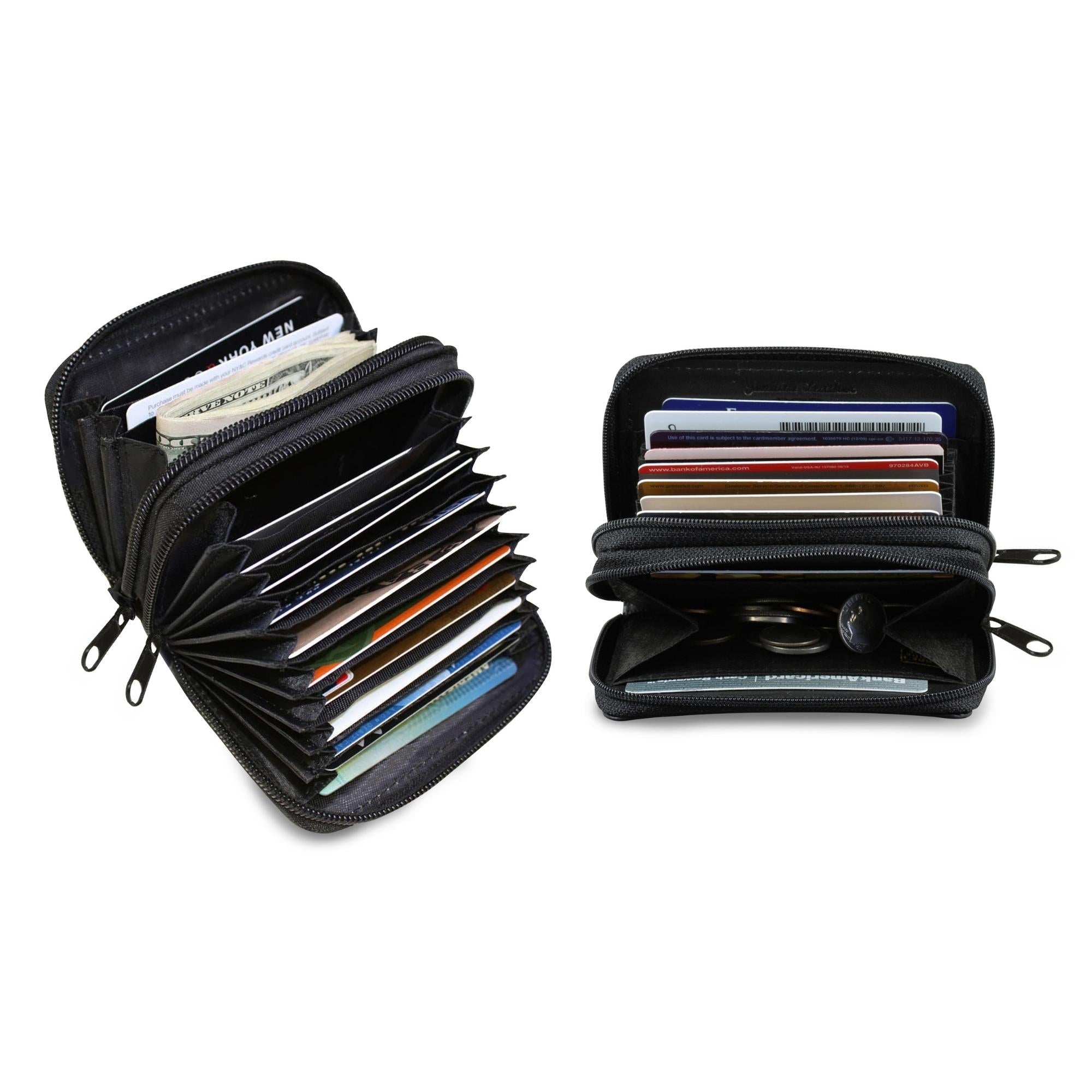 RFID Genuine Leather Credit Card Wallet for Women w/ ID Display Window by Cerulean Grapevine