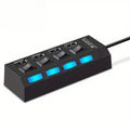 USB 2.0 Adapter Hub Power On/ Off Switch For PC Laptop Computer by DailySale