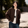 Utility Bomber Jacket | Fleece-Lined Cargo Pocket Jacket(MS245) by Mariam's Collection