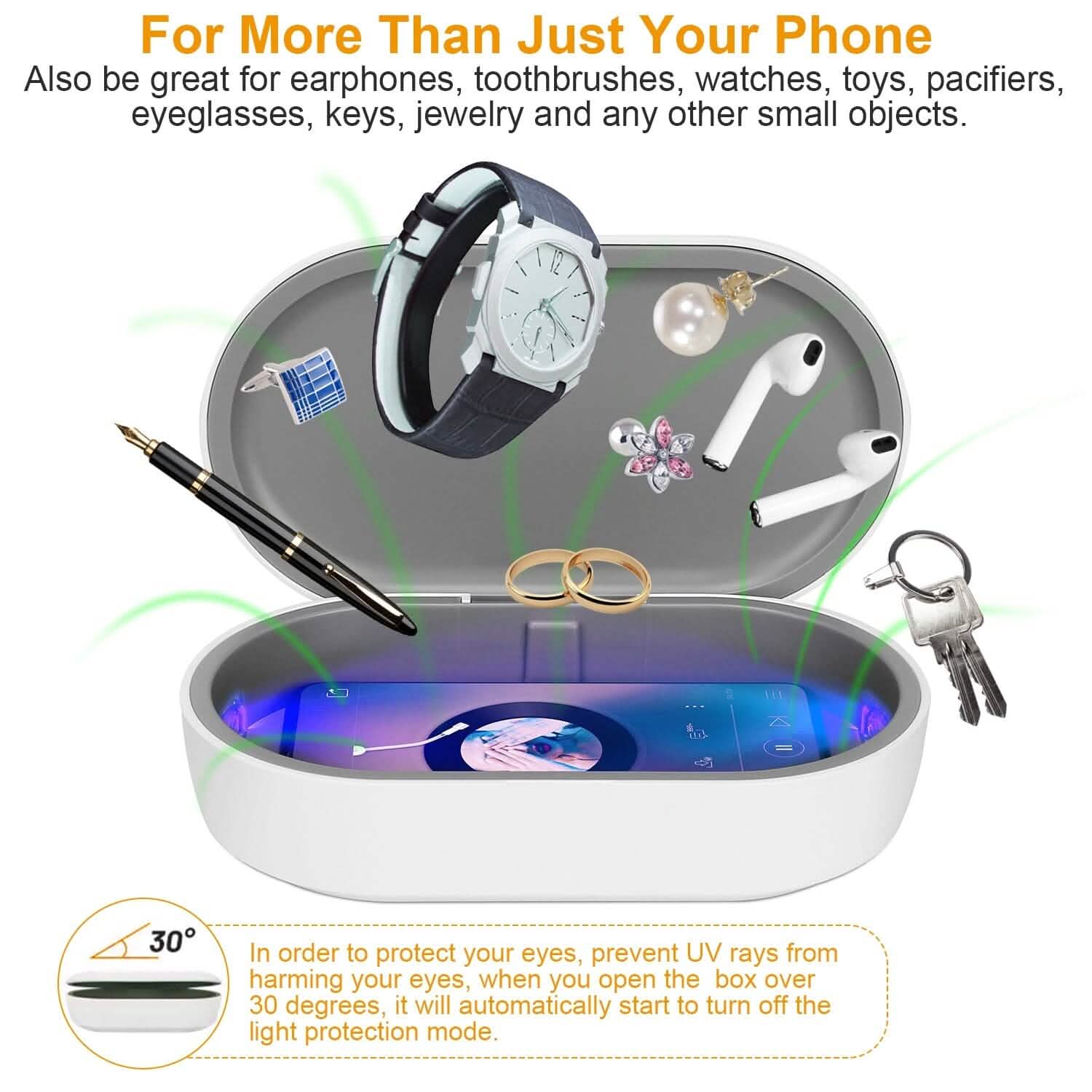 UV Light Sanitizer Box Portable 10w Phone Wireless Charging Disinfection Lamp by DailySale