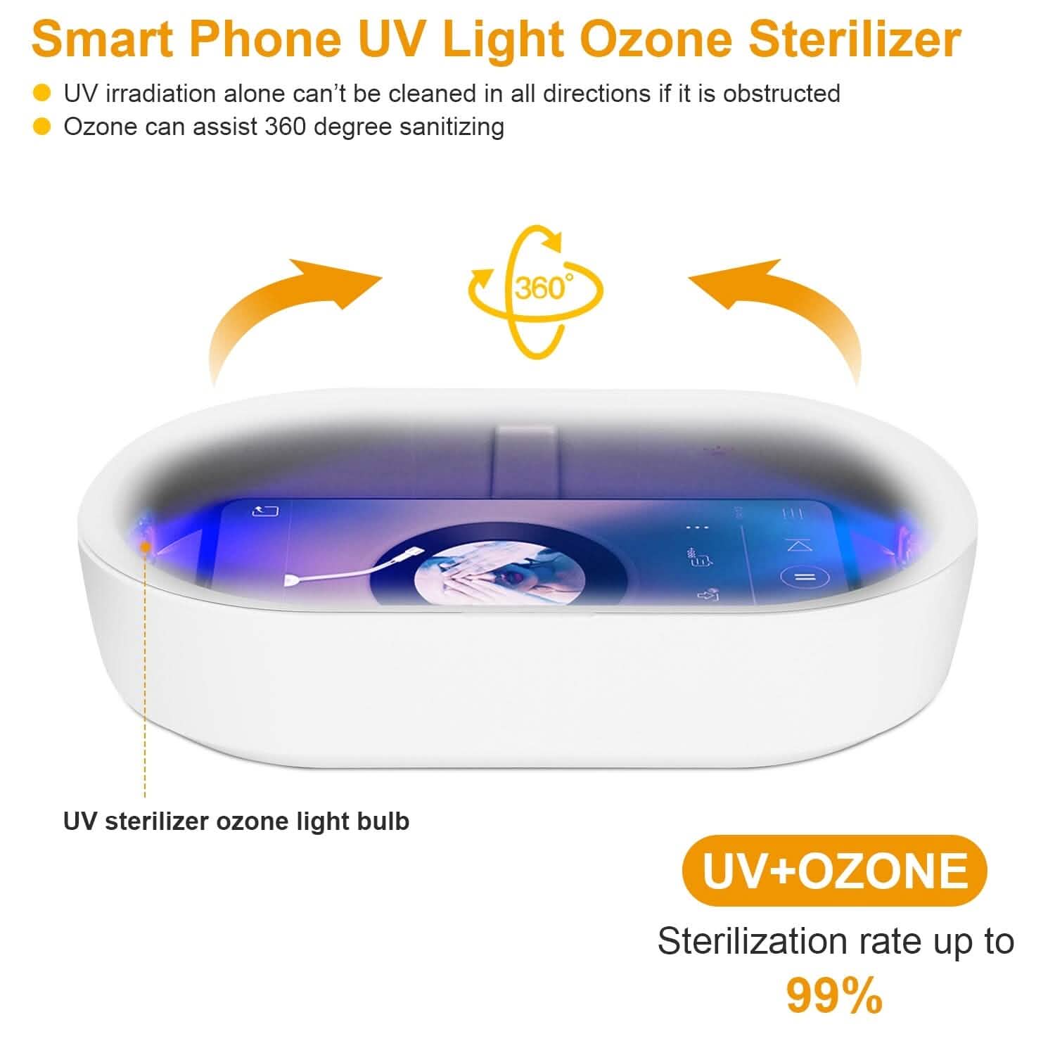 UV Light Sanitizer Box Portable 10w Phone Wireless Charging Disinfection Lamp by DailySale