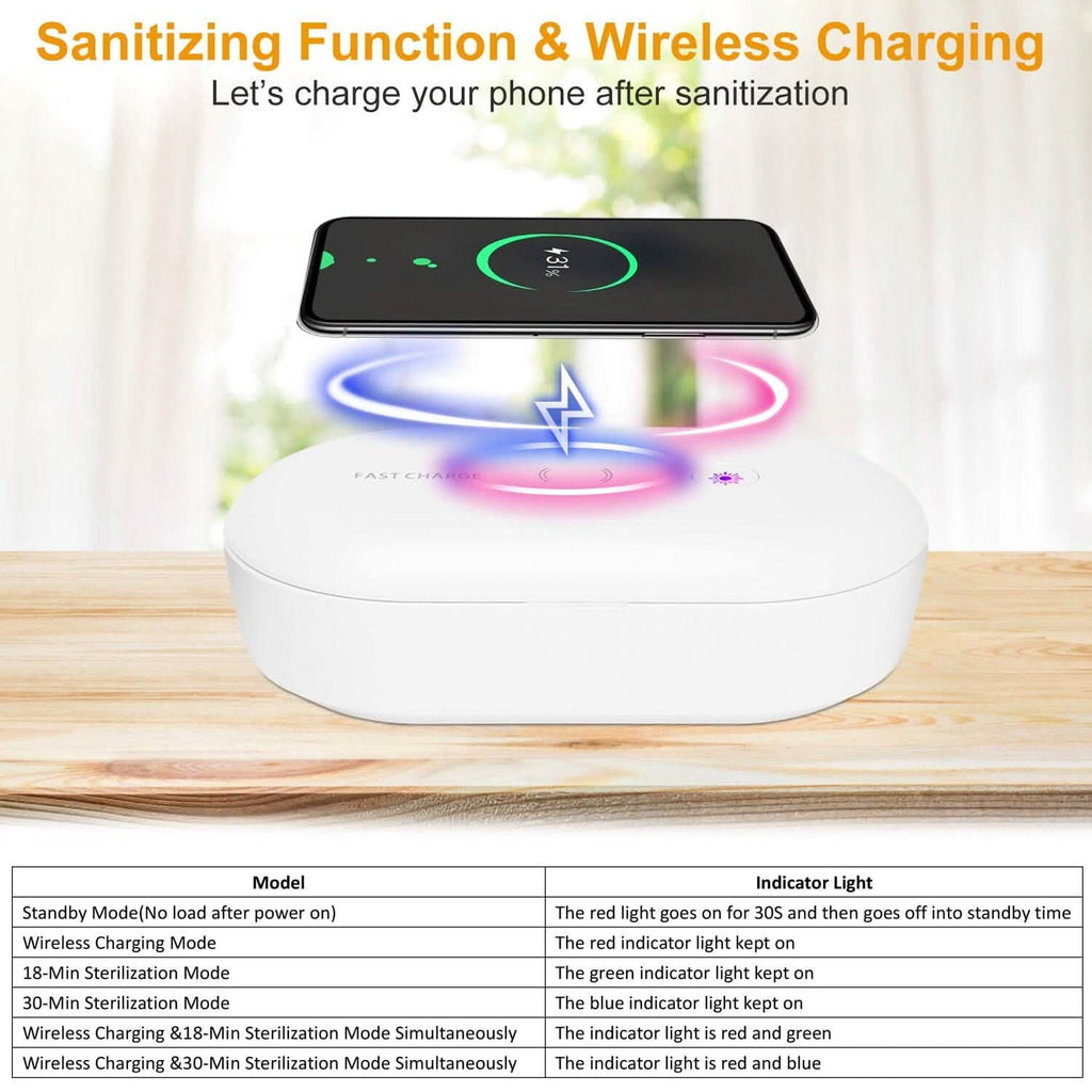 UV Light Sanitizer Box Portable 10w Phone Wireless Charging Disinfection Lamp by DailySale