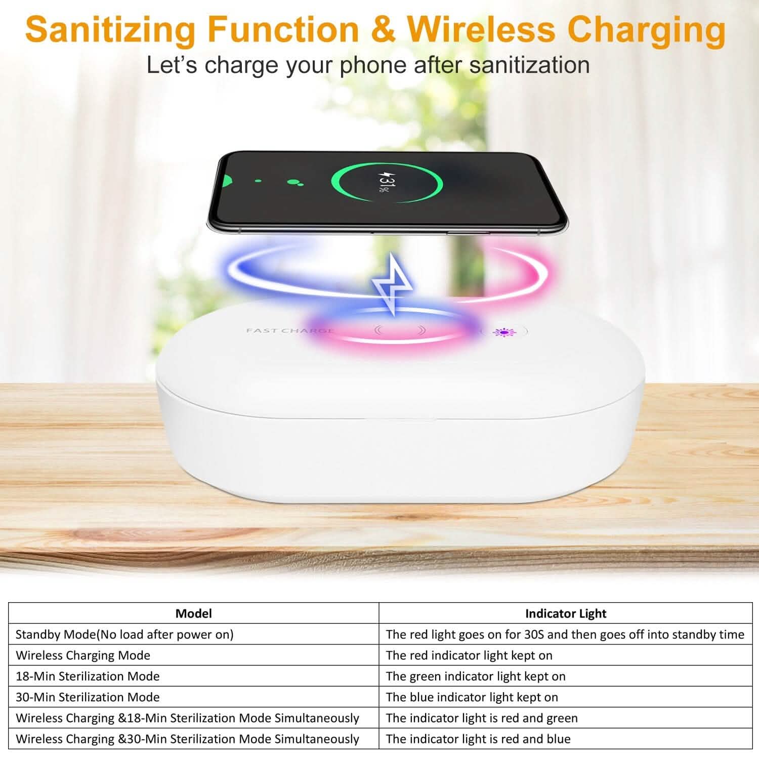 UV Light Sanitizer Box Portable 10w Phone Wireless Charging Disinfection Lamp by DailySale