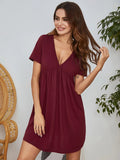 V-Neck Short Sleeve Lounge Dress by V.I.P Digital Presence