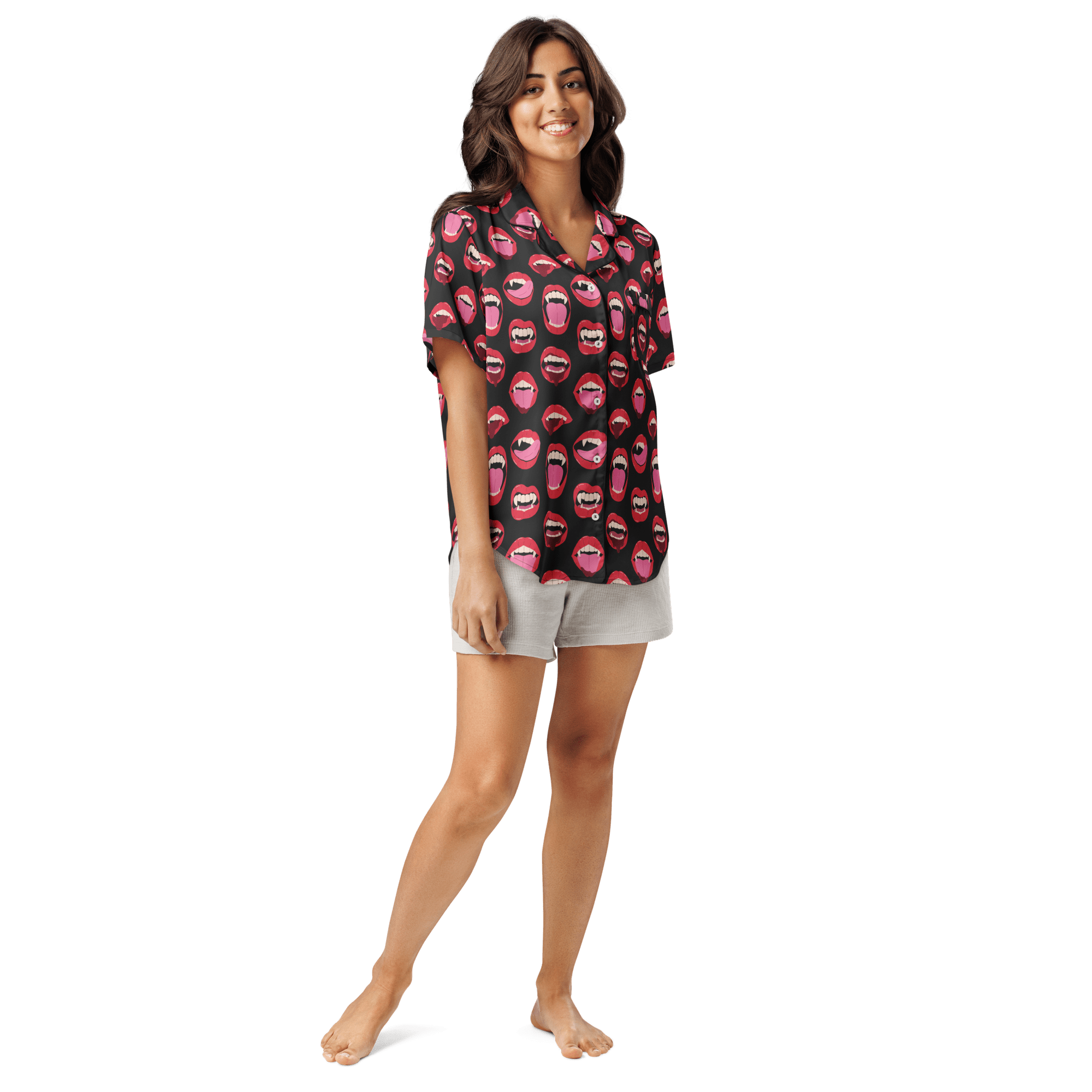 Vampire Kiss Silky Pajama Top by Goth Cloth Co.