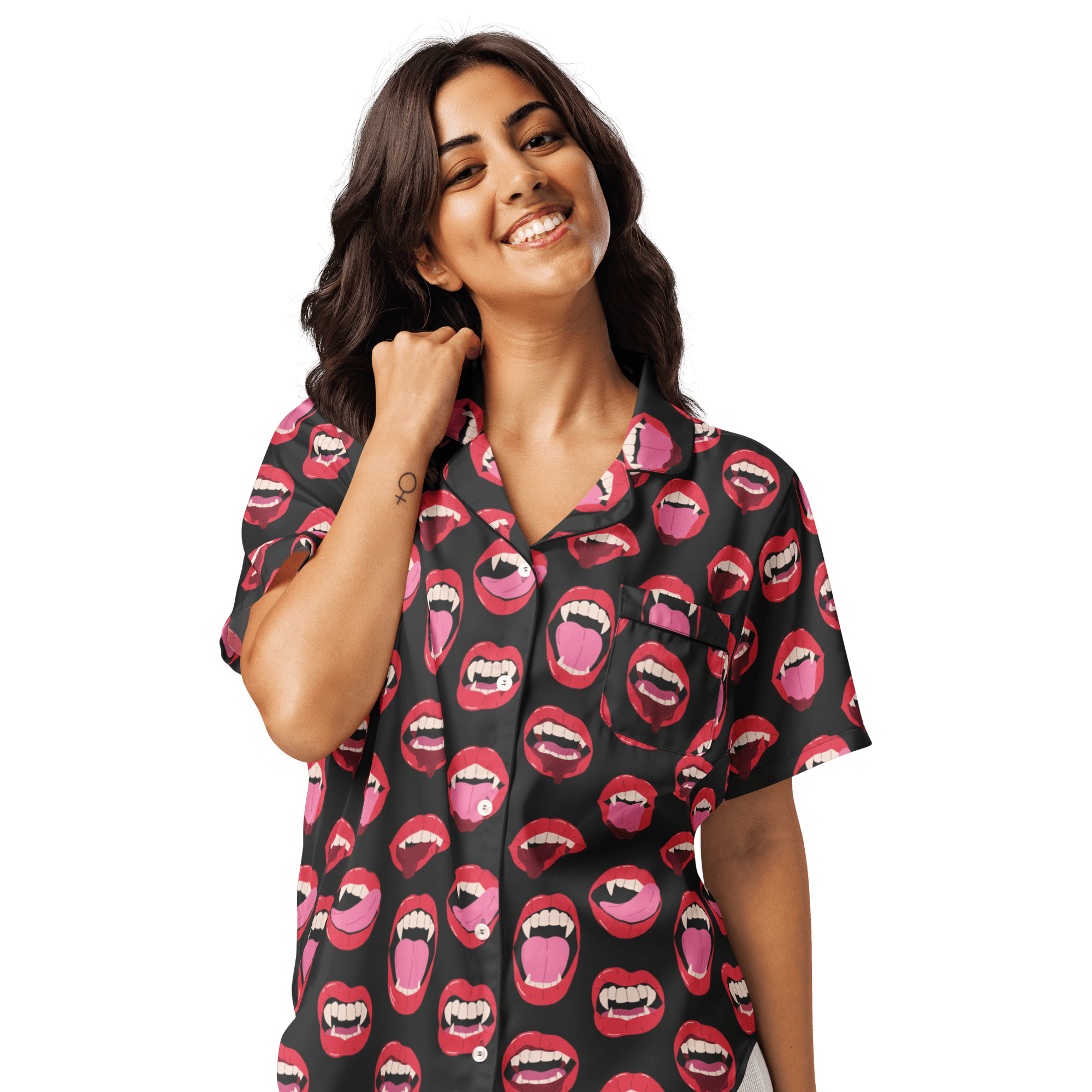 Vampire Kiss Silky Pajama Top by Goth Cloth Co.