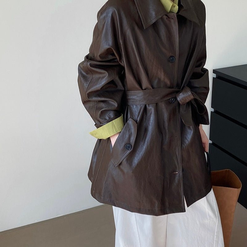 Vintage Faux Leather Jacket (MS149) by Mariam's Collection