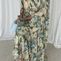 Watercolor Floral Print Abaya Set(MOA257) by Mariam's Collection