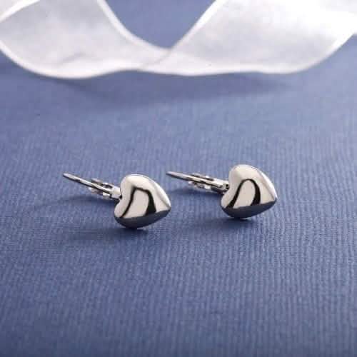 White Gold Bubble Heart Earrings by DailySale