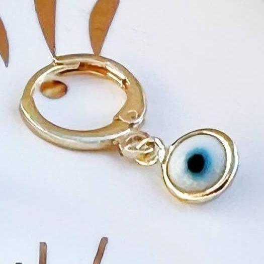 Glass Evil Eye Huggie Earrings by Classic Variable