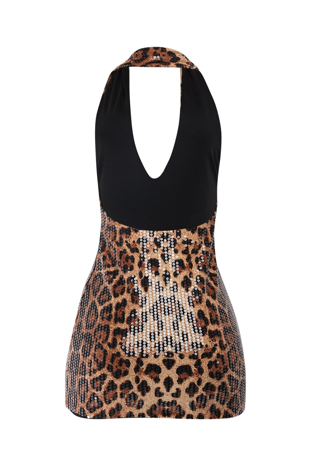 Leopard Sequin Halter Mini Dress – Party Dress by Blaire Shops