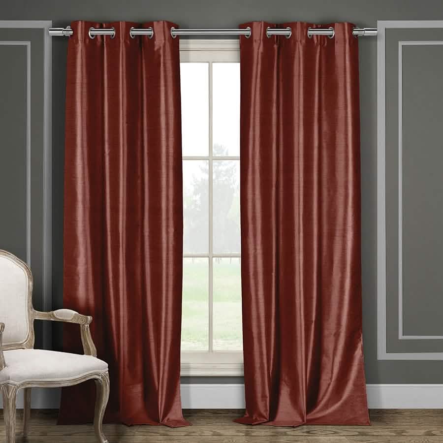 Heavy Faux-Silk Double-Layered Blackout Thermal Panel Pair - Assorted Colors by DailySale