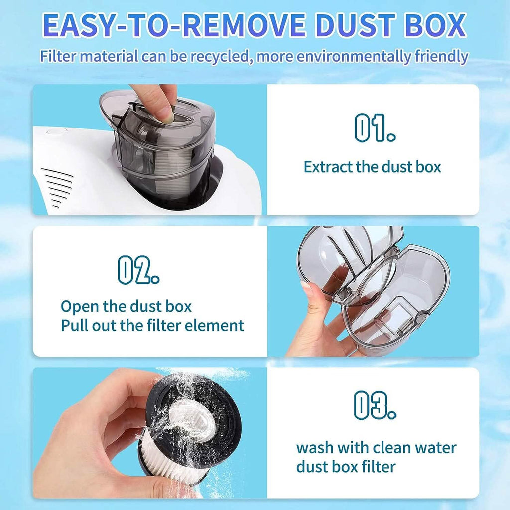 Wireless Mite Remover Cleaning Machine with 11KPa Powerful Suction by DailySale