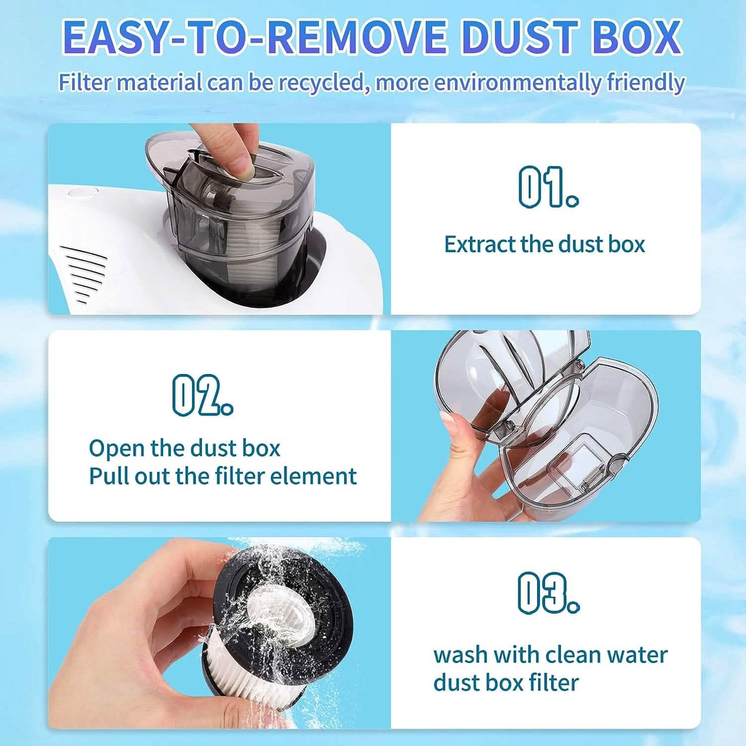Wireless Mite Remover Cleaning Machine with 11KPa Powerful Suction by DailySale
