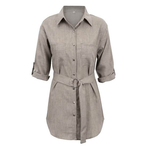 Women's Buttons Turn-Down Casual Shirt Dress by DailySale