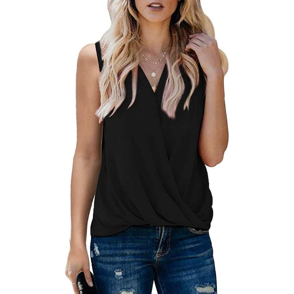 Womens Casual Summer Tie Sleeve Wrap V Neck Chiffon Blouses Tops Shirts by DailySale