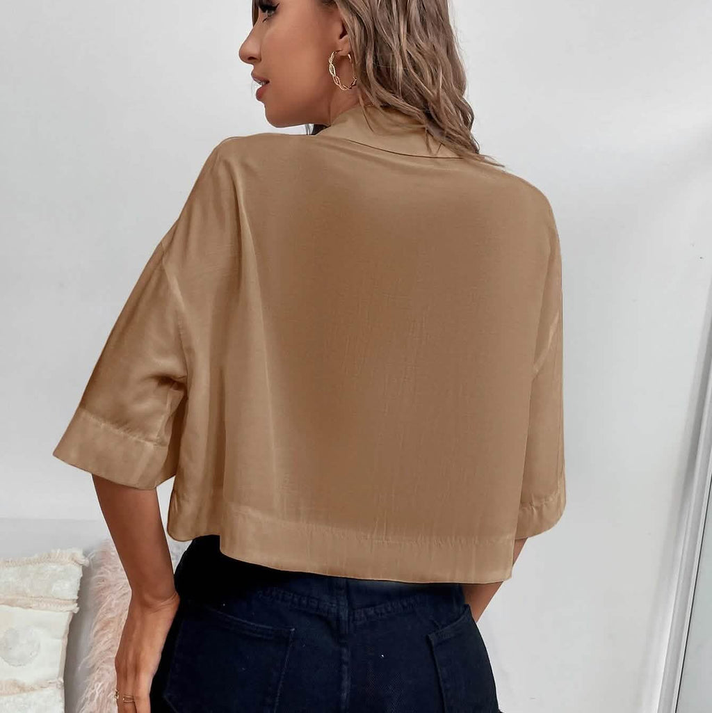 Women's Drop Shoulder Patch Pocket Shirt by DailySale