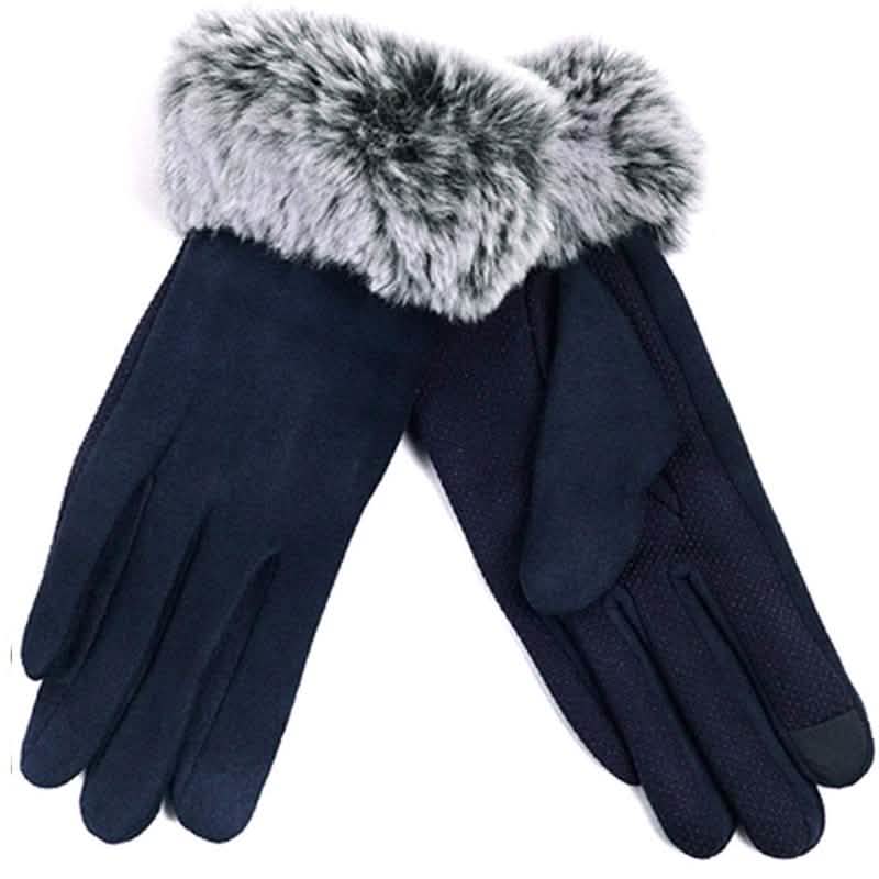 Women's Faux-Fur Cuff Touch-Screen Gloves with Non-Slip Grip by DailySale