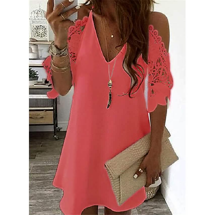 Women's Half Sleeve Solid Cutout Shift Dress by DailySale