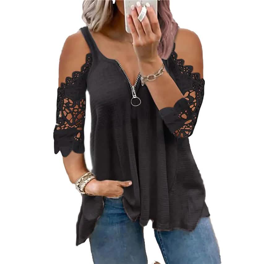 Women's Half Sleeve V Neck Sexy Top by DailySale