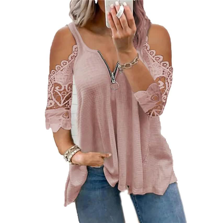 Women's Half Sleeve V Neck Sexy Top by DailySale