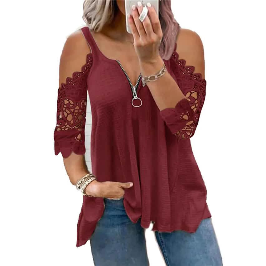Women's Half Sleeve V Neck Sexy Top by DailySale